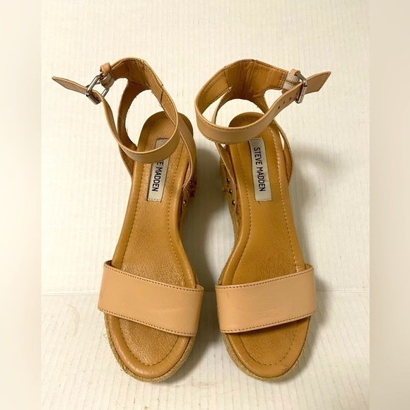 Steve Madden women’s Jaide Espradrilles tan sandals w rope & cork heel size 7 - Picture 3 of 6